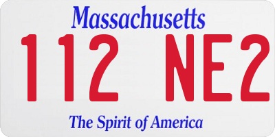 MA license plate 112NE2