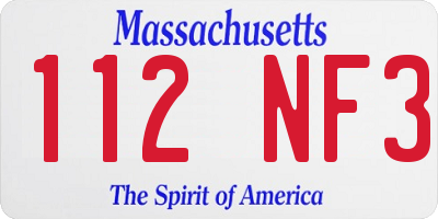 MA license plate 112NF3