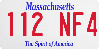 MA license plate 112NF4