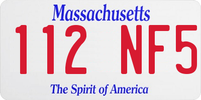 MA license plate 112NF5