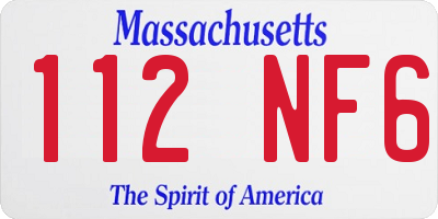 MA license plate 112NF6