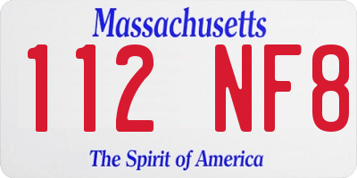 MA license plate 112NF8