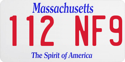 MA license plate 112NF9