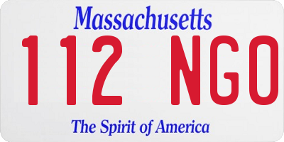 MA license plate 112NG0