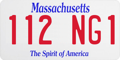 MA license plate 112NG1