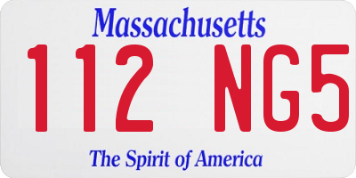 MA license plate 112NG5
