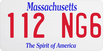 MA license plate 112NG6