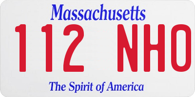 MA license plate 112NH0