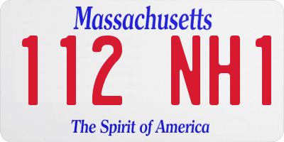 MA license plate 112NH1