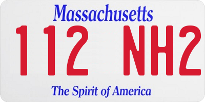 MA license plate 112NH2