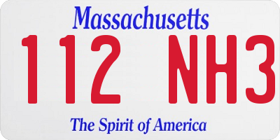 MA license plate 112NH3