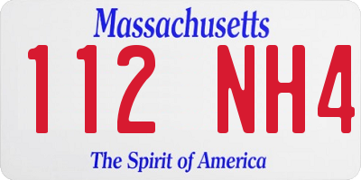 MA license plate 112NH4