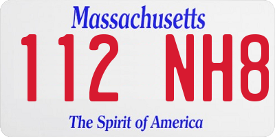 MA license plate 112NH8
