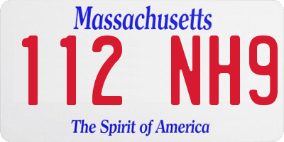 MA license plate 112NH9