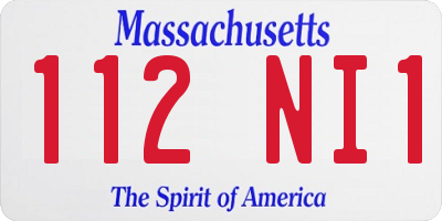 MA license plate 112NI1