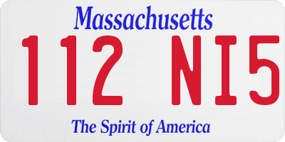 MA license plate 112NI5
