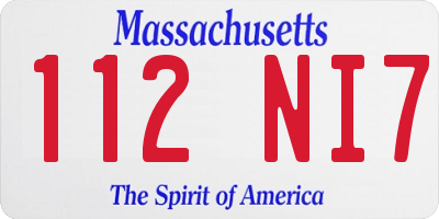 MA license plate 112NI7
