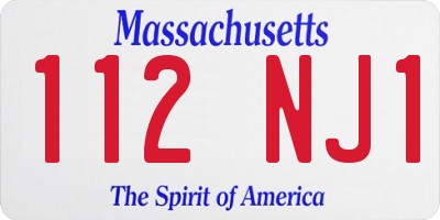 MA license plate 112NJ1