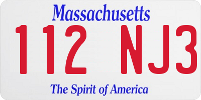 MA license plate 112NJ3