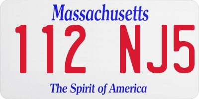 MA license plate 112NJ5
