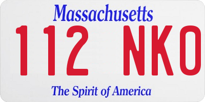 MA license plate 112NK0