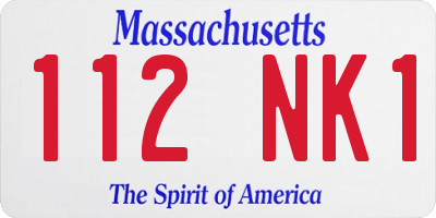 MA license plate 112NK1