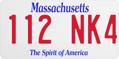 MA license plate 112NK4