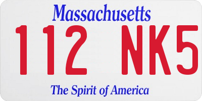 MA license plate 112NK5
