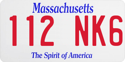 MA license plate 112NK6