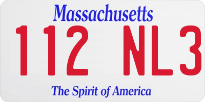 MA license plate 112NL3