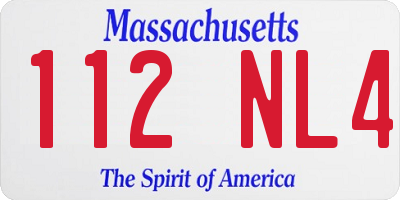 MA license plate 112NL4