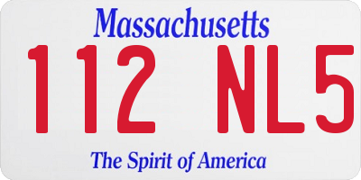 MA license plate 112NL5