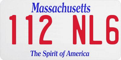 MA license plate 112NL6