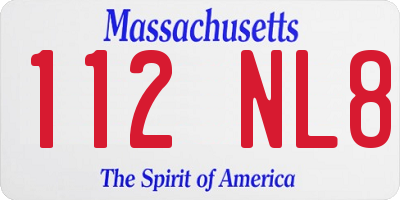 MA license plate 112NL8
