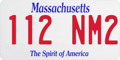 MA license plate 112NM2