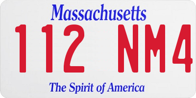 MA license plate 112NM4