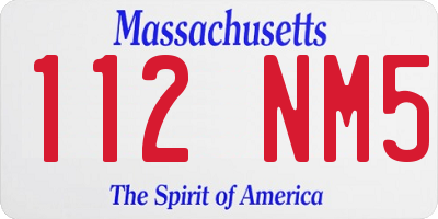 MA license plate 112NM5
