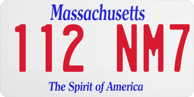 MA license plate 112NM7