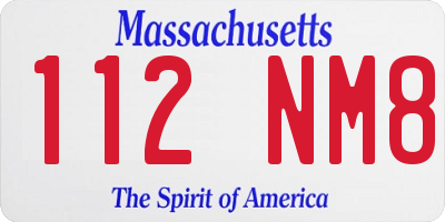 MA license plate 112NM8