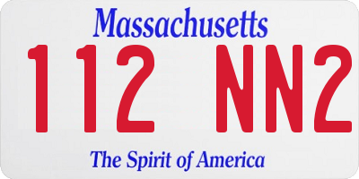 MA license plate 112NN2