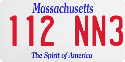 MA license plate 112NN3
