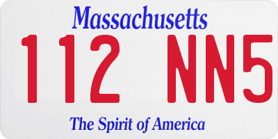 MA license plate 112NN5