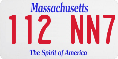 MA license plate 112NN7