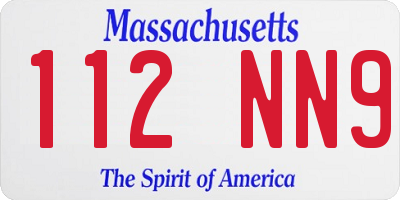 MA license plate 112NN9