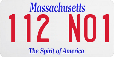 MA license plate 112NO1