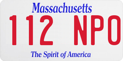 MA license plate 112NP0
