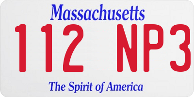 MA license plate 112NP3