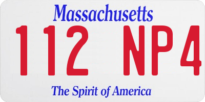 MA license plate 112NP4