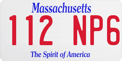 MA license plate 112NP6