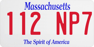 MA license plate 112NP7